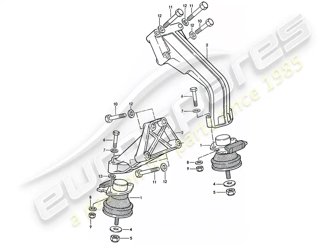 porsche 1988 (924s) engine suspension parts diagram