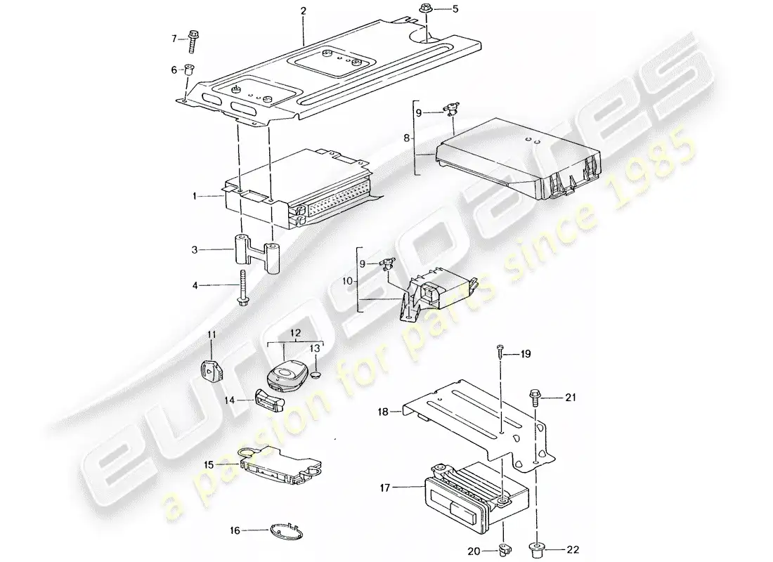 porsche 2003 (996) control units parts diagram