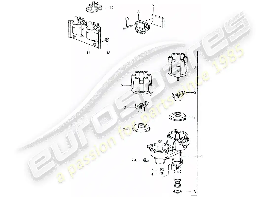 porsche 1996 (993) engine electrics 1 parts diagram