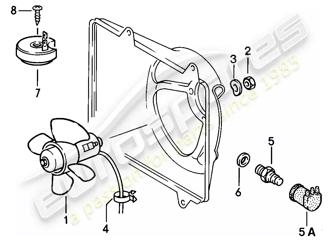 porsche 1978 (924) electric fan parts diagram