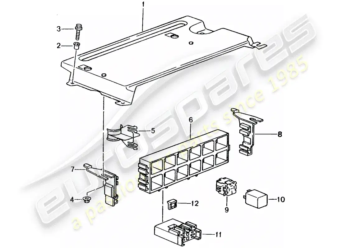 porsche 2003 (996) fuse box/relay plate - rear end parts diagram