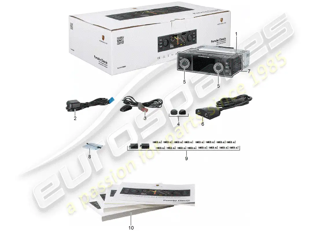 porsche 1956 (accessories) porsche classic - radio unit - navigation system part diagram