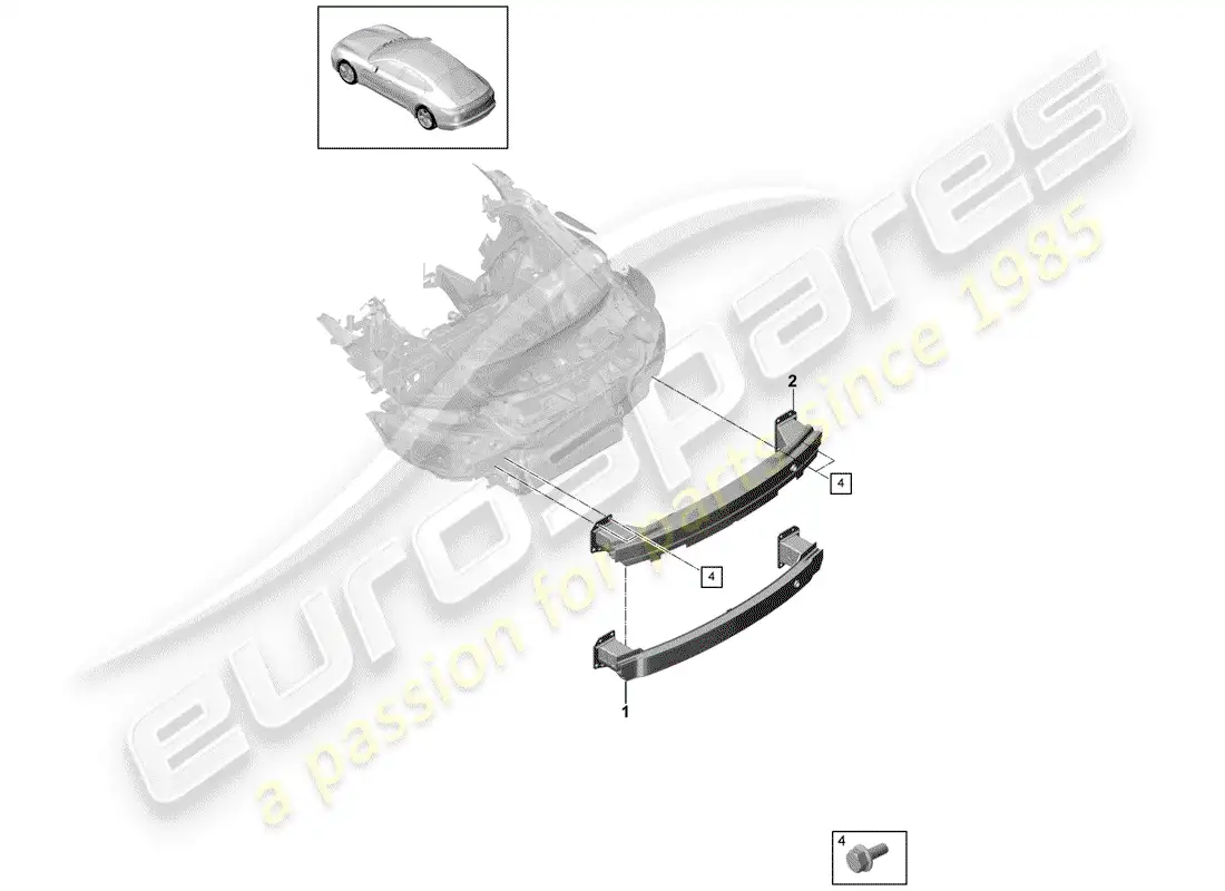 porsche 2020 (panamera 971-1) bumper bracket parts diagram