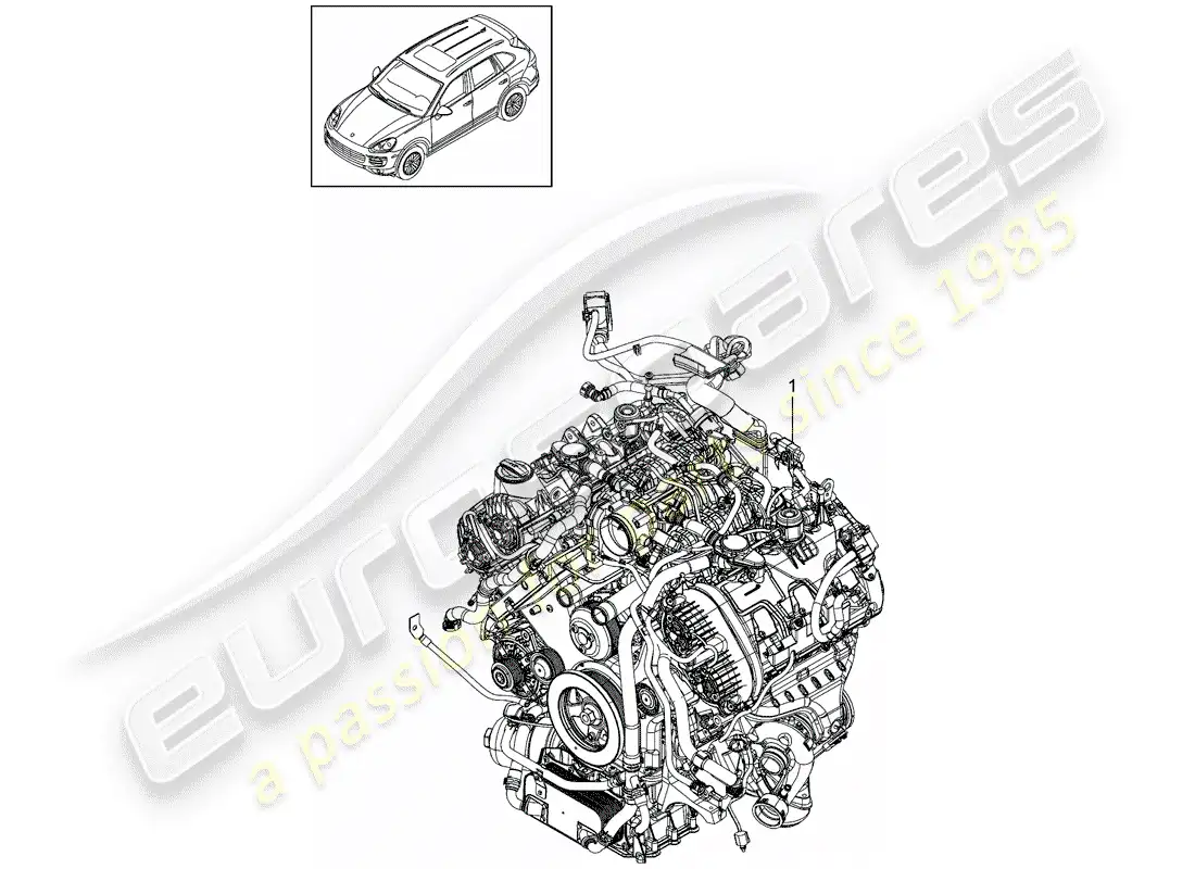 porsche 2017 (cayenne e2 92a) replacement engine parts diagram