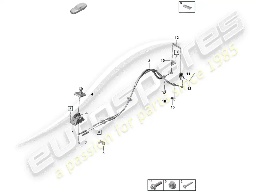 porsche 2020 (718 boxster spyder) shift mechanism parts diagram