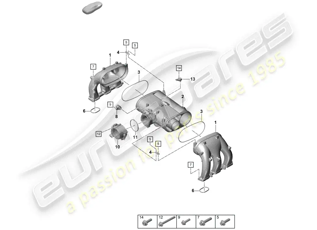 porsche 2020 (718 boxster spyder) intake air distributor parts diagram