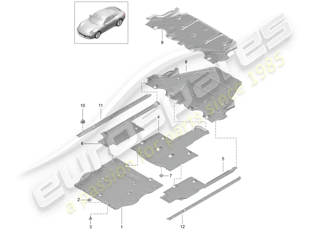 porsche 2017 (991-2) underbody parts diagram