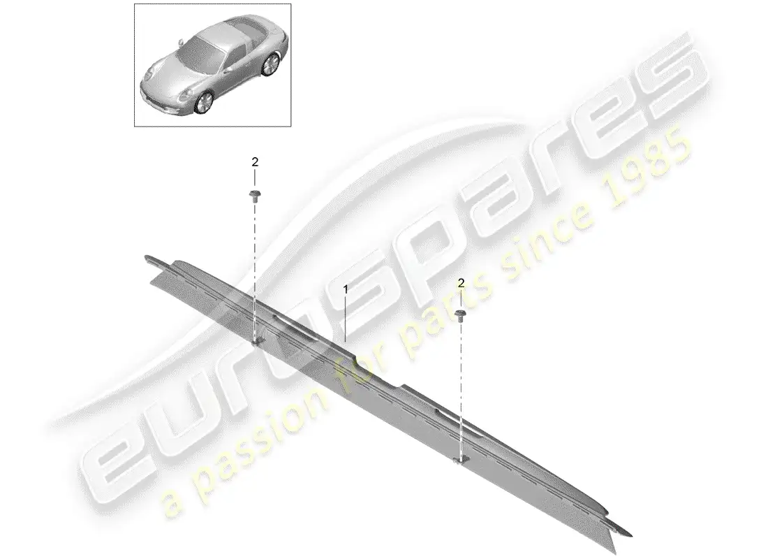 porsche 2014 (991-1) wind deflector parts diagram