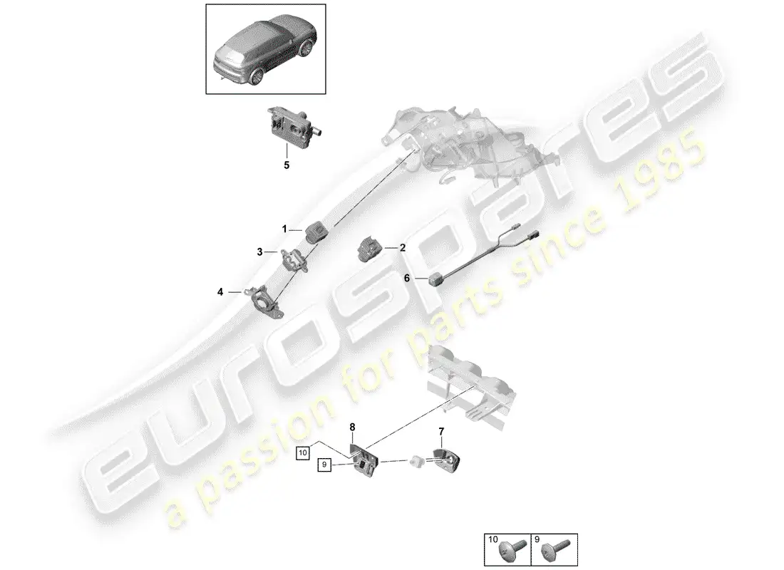 porsche 2020 (cayenne e3 9ya/9yb) camera part diagram