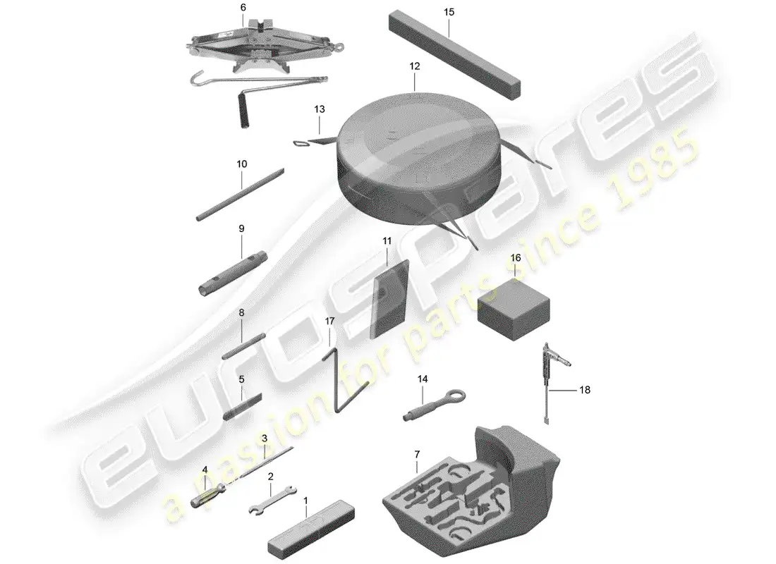 porsche 2017 (991-2) tool parts diagram
