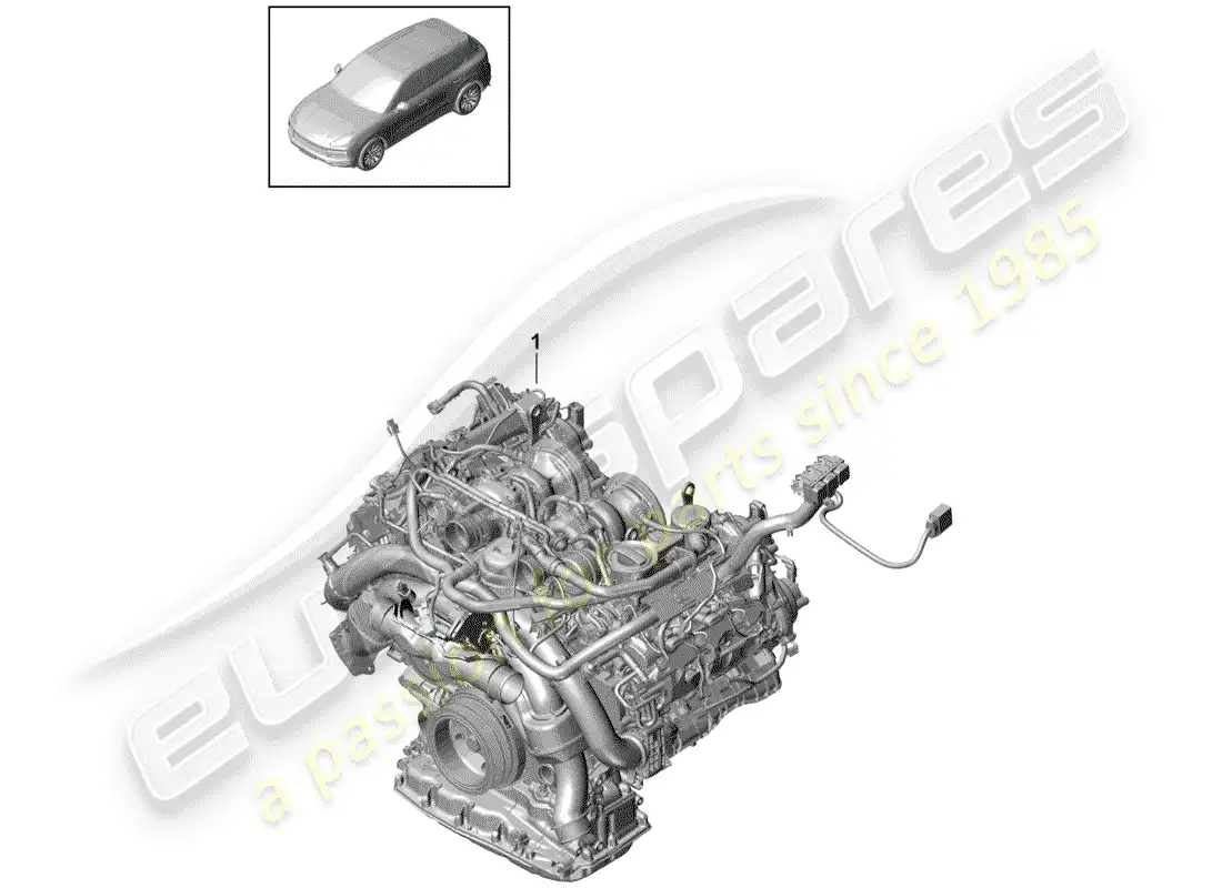 porsche 2019 (cayenne e3 9ya/9yb) replacement engine parts diagram