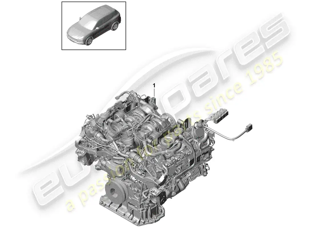 porsche 2019 (cayenne e3 9ya/9yb) replacement engine parts diagram