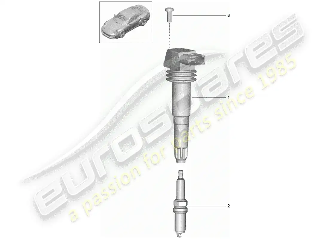 porsche 2017 (991-2 turbo) ignition system parts diagram