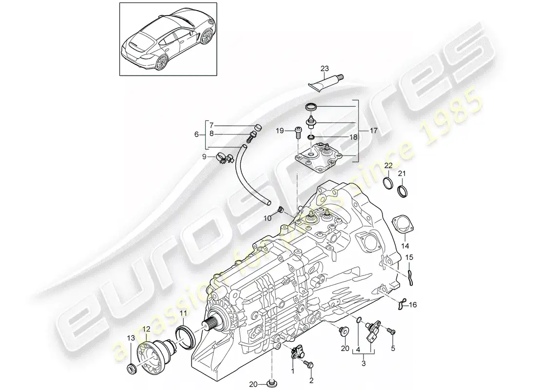 porsche 2013 (panamera 970) replacement transmission parts diagram