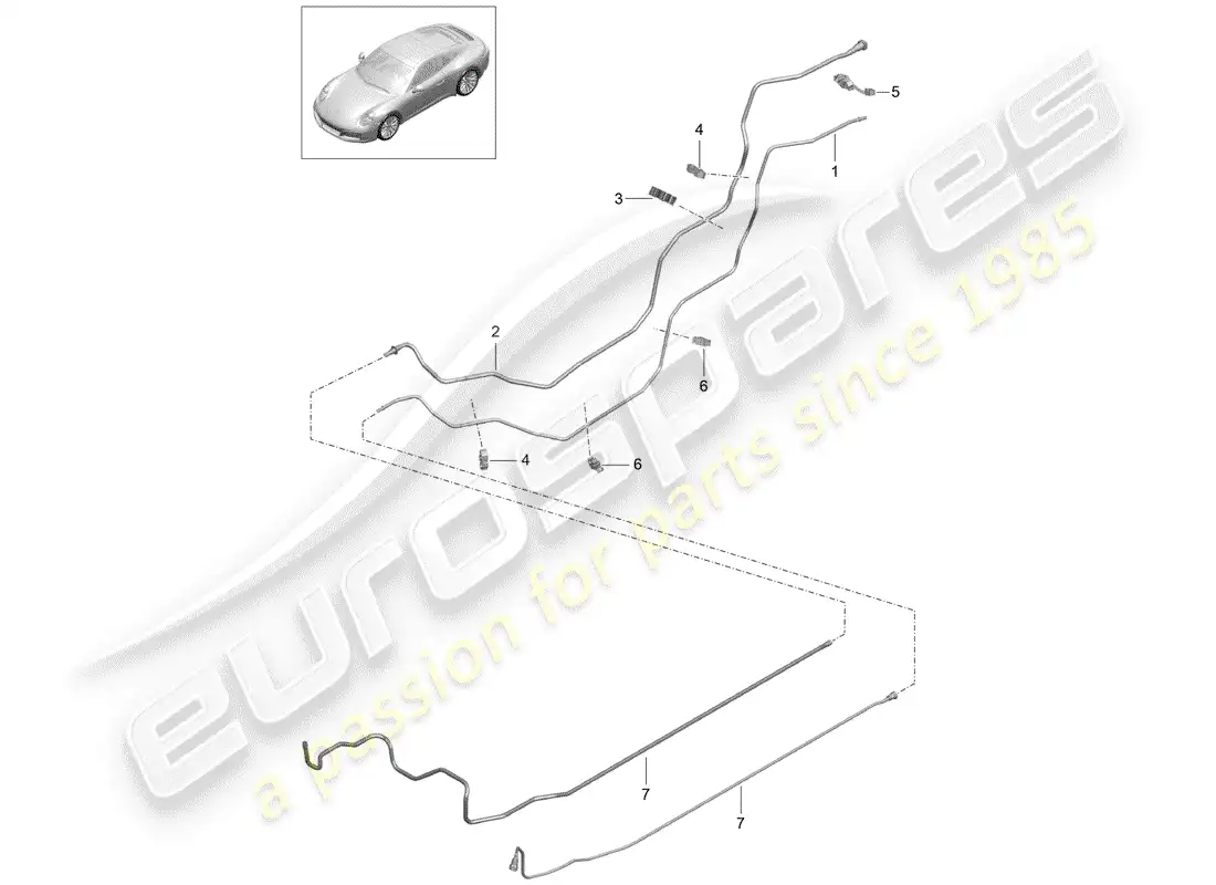 porsche 2019 (991-2) fuel line parts diagram