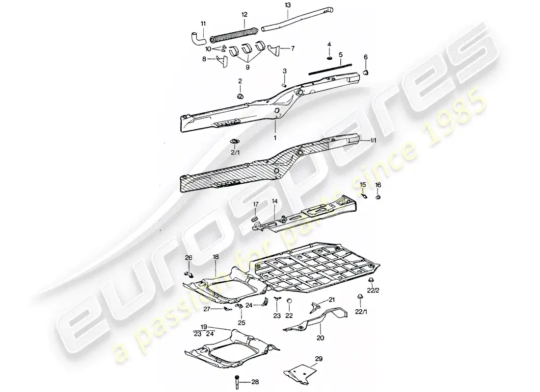 porsche 1975 (911 turbo) frame parts diagram