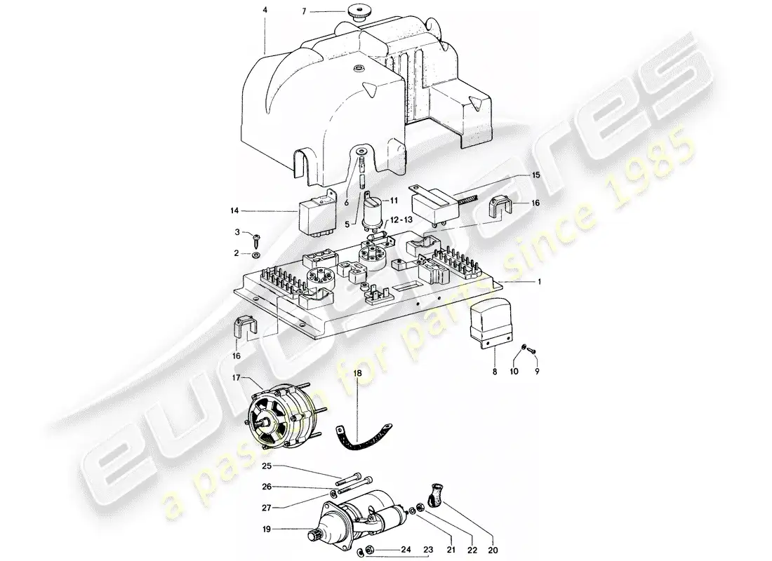 porsche 1972 (914) governor - alternator - starter parts diagram