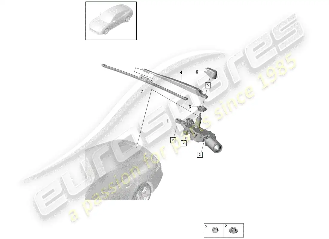 porsche 2019 (panamera 971-1) wiper and washer system for parts diagram