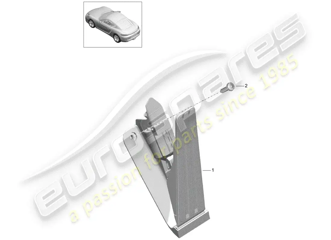 porsche 2019 (718 cayman) brake and acc. pedal assembly parts diagram