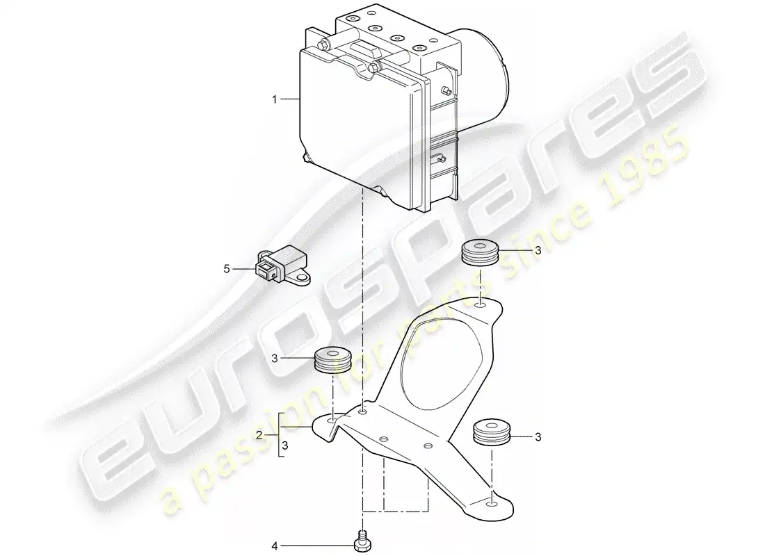 porsche 2006 (987 cayman) hydraulic unit parts diagram
