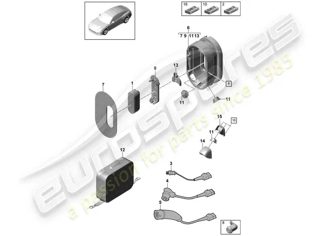 porsche 2019 (panamera 971-1) central control unit parts diagram