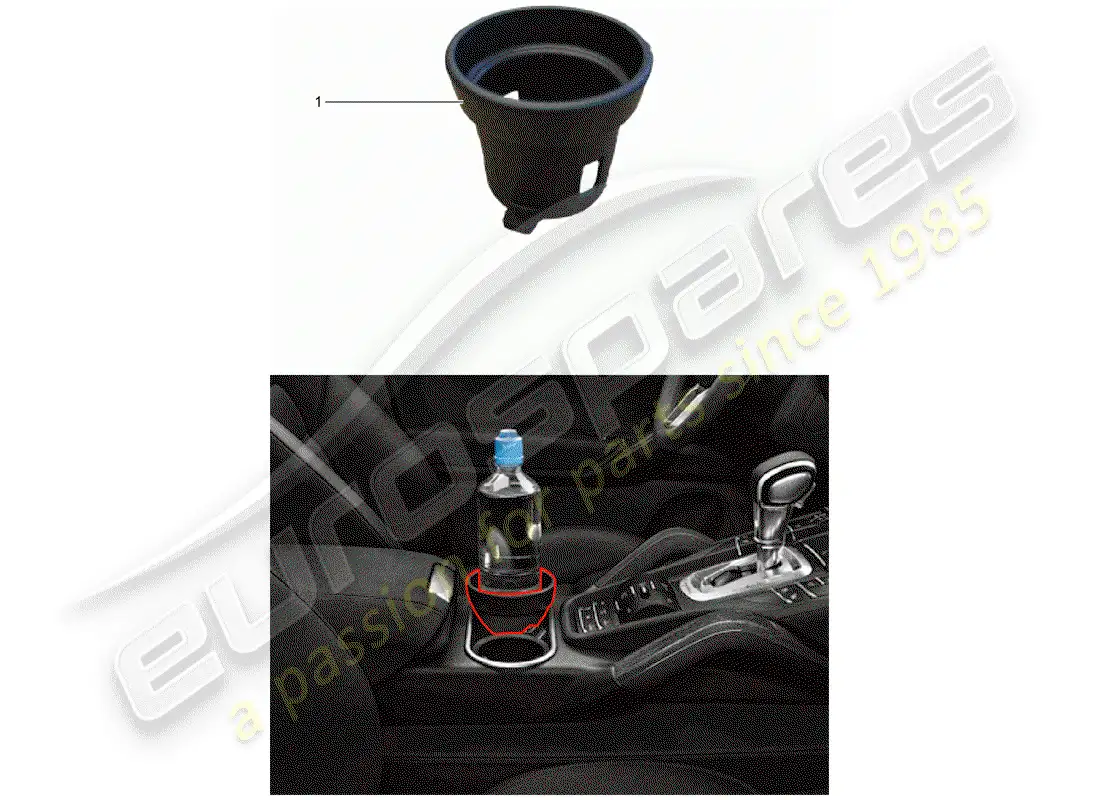 porsche 2013 (tequipment cayenne) cup holder parts diagram