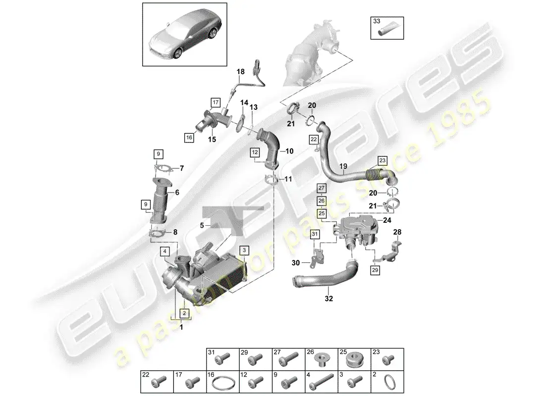 porsche 2020 (panamera 971-1) exhaust recirculation parts diagram
