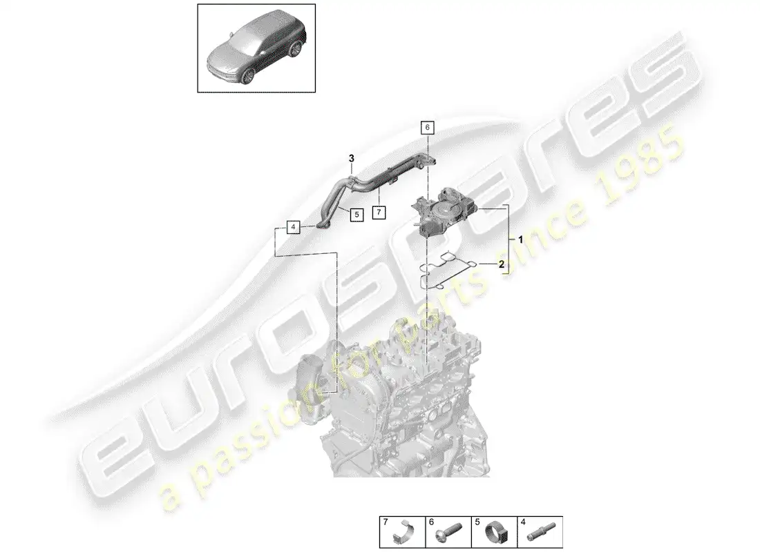 porsche 2020 (cayenne e3 9ya/9yb) oil separator parts diagram