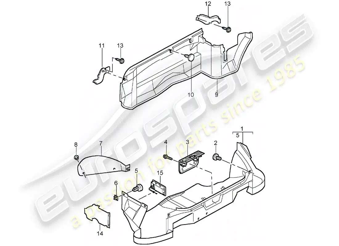 porsche 2000 (986 boxster) luggage compartment parts diagram