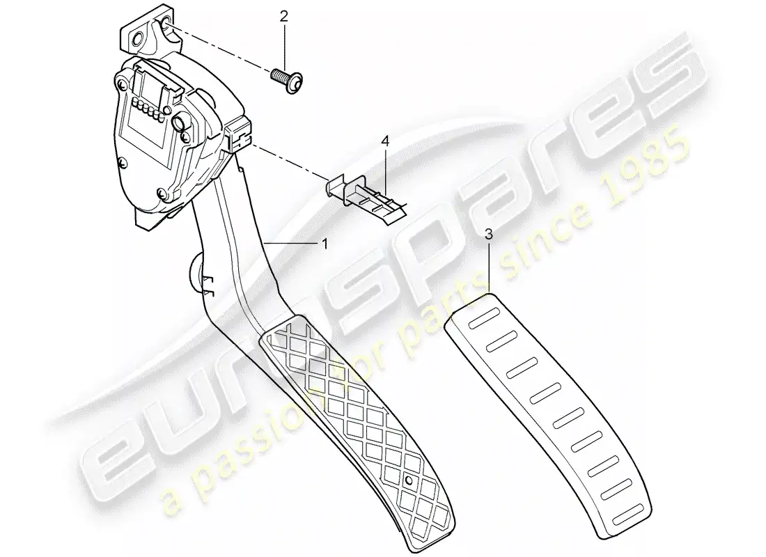porsche 2007 (cayenne e1 9pa) pedals parts diagram