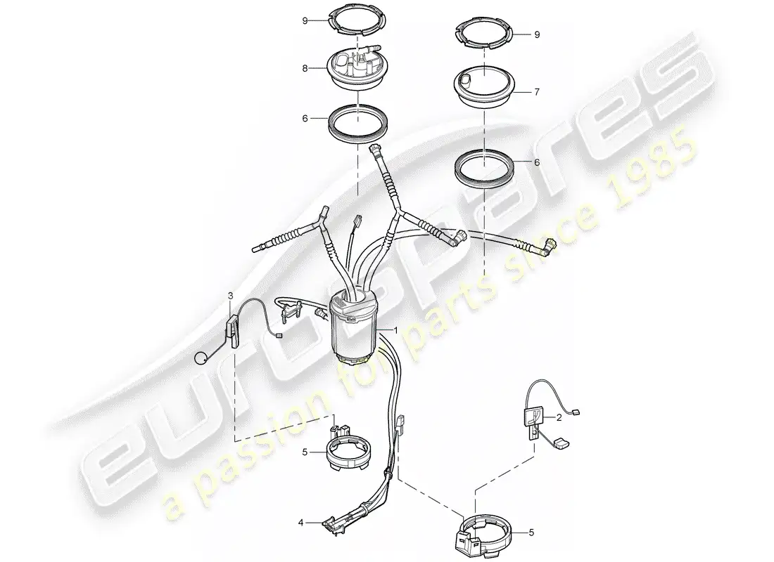 porsche 2007 (cayenne e1 9pa) fuel tank parts diagram