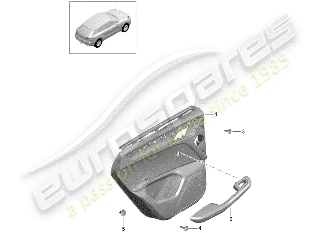 porsche 2017 (macan) door panel parts diagram