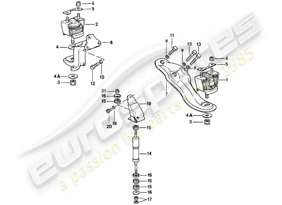 porsche 1984 (924) engine suspension parts diagram