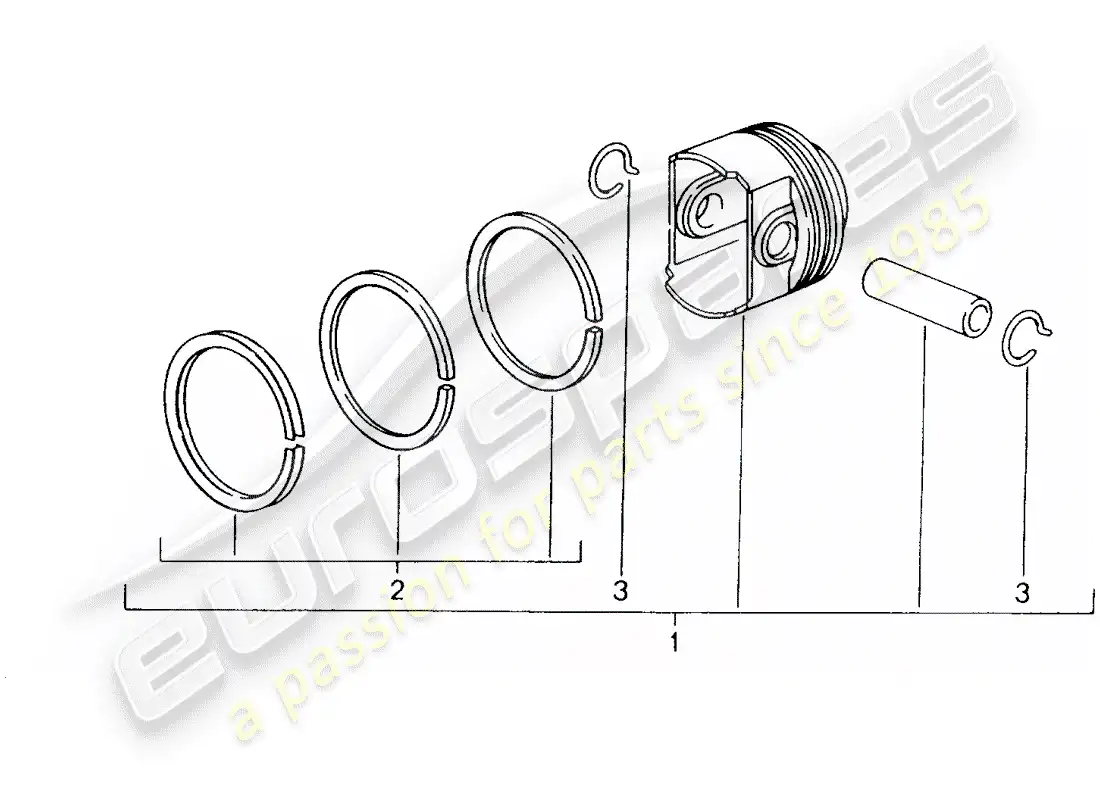 porsche 2003 (996) piston parts diagram
