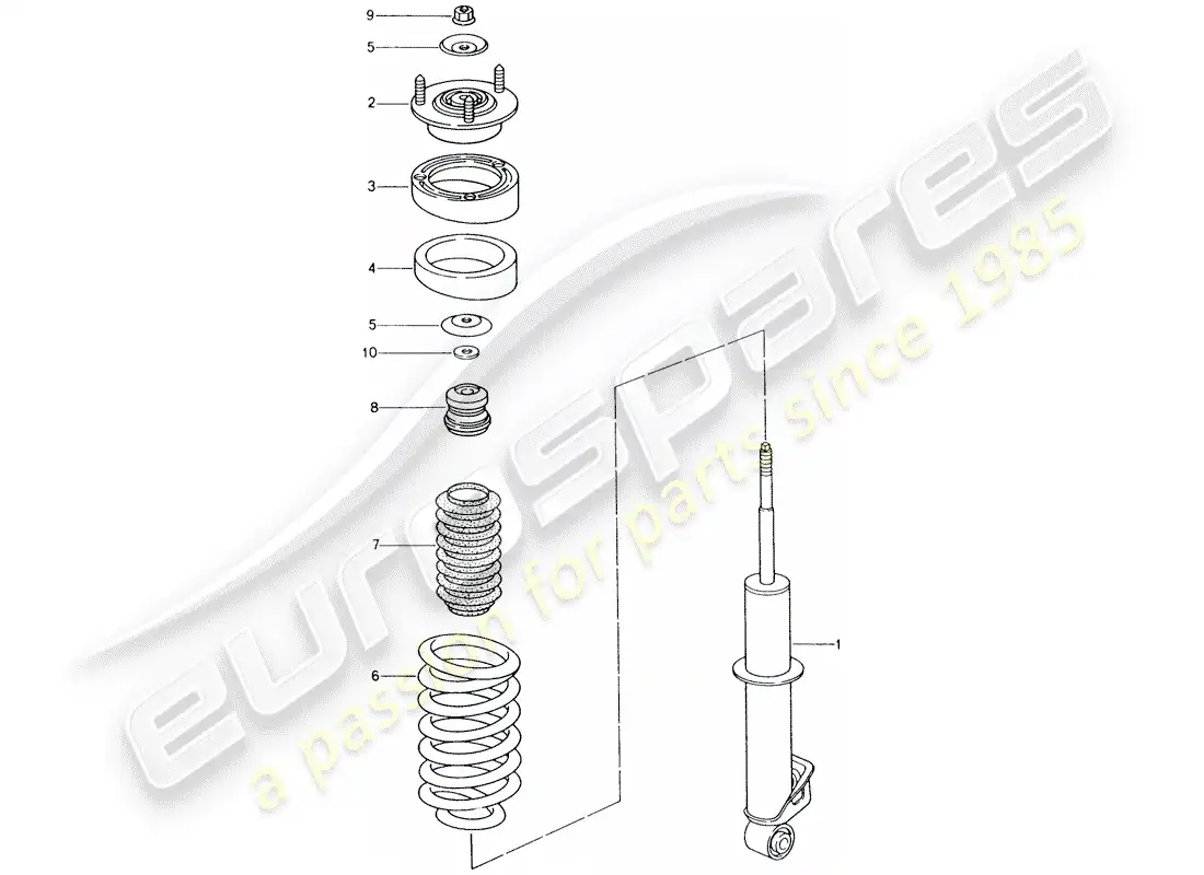 porsche 2004 (996) shock absorber - coil spring parts diagram