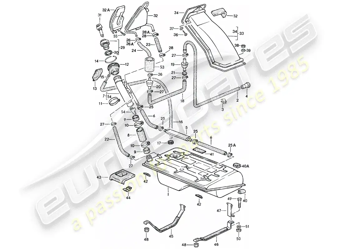 porsche 1980 (924) fuel tank - f 92-cn402 198>> - f 93-cn100 306>> parts diagram