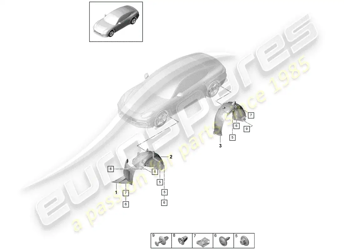 porsche 2019 (panamera 971-1) lining parts diagram