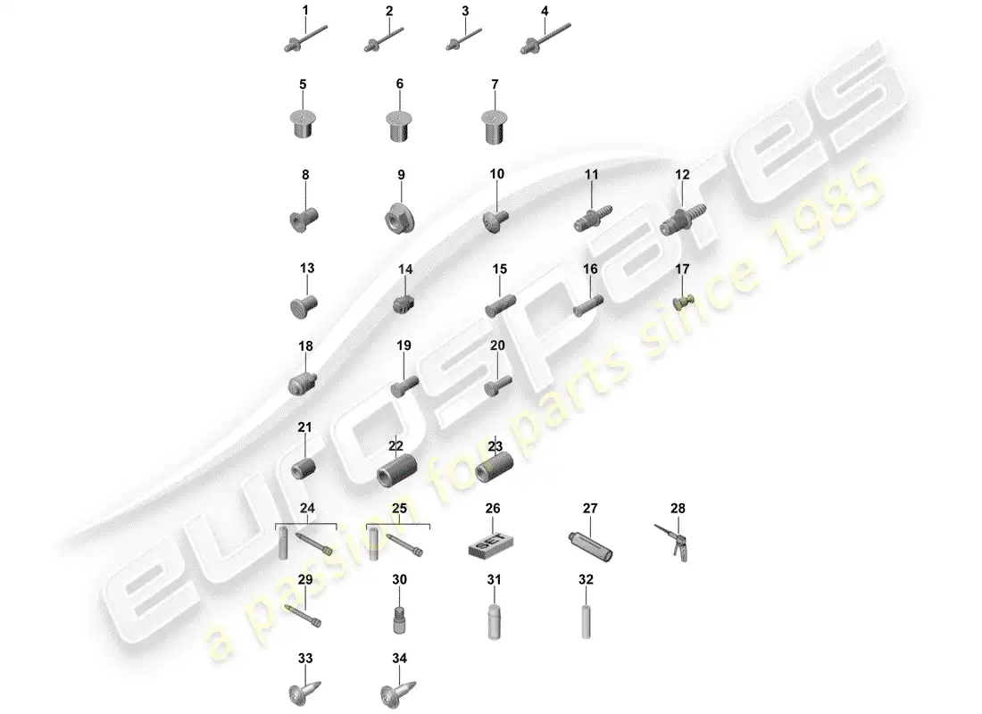 porsche 2018 (panamera 971-1) fasteners parts diagram