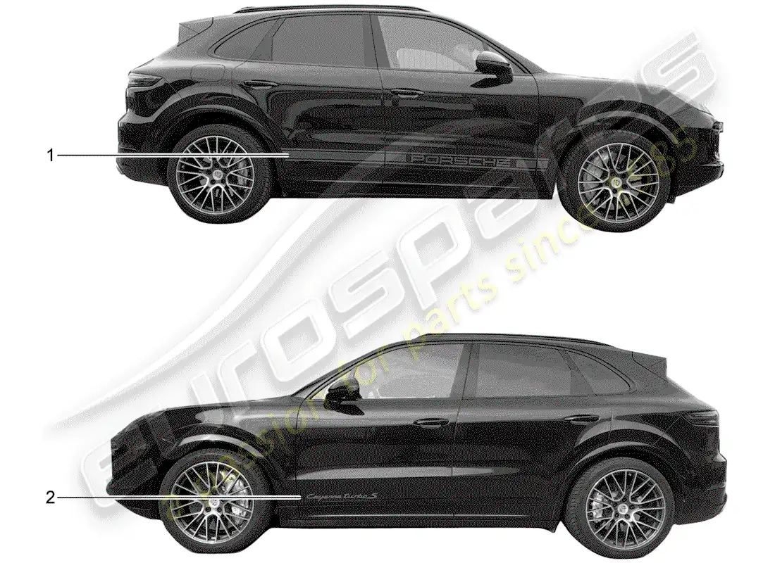 porsche 2013 (tequipment cayenne) trim foil parts diagram
