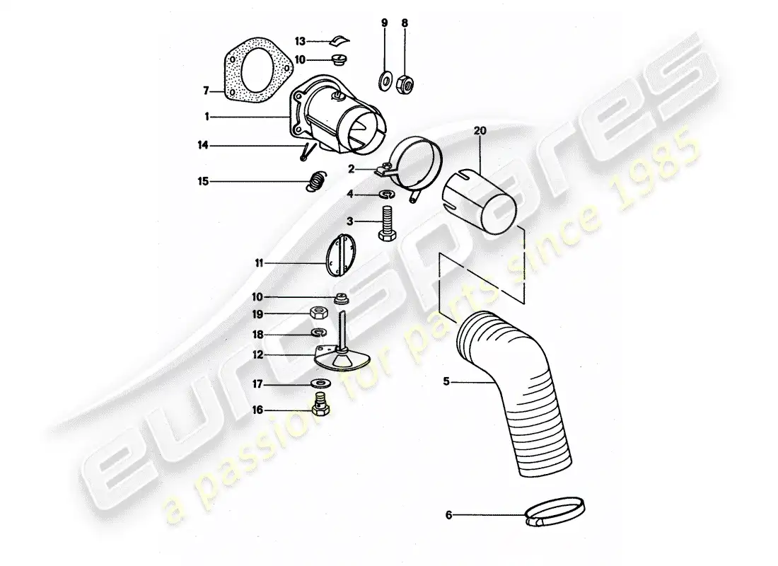 porsche 1975 (911 turbo) heating air supply parts diagram