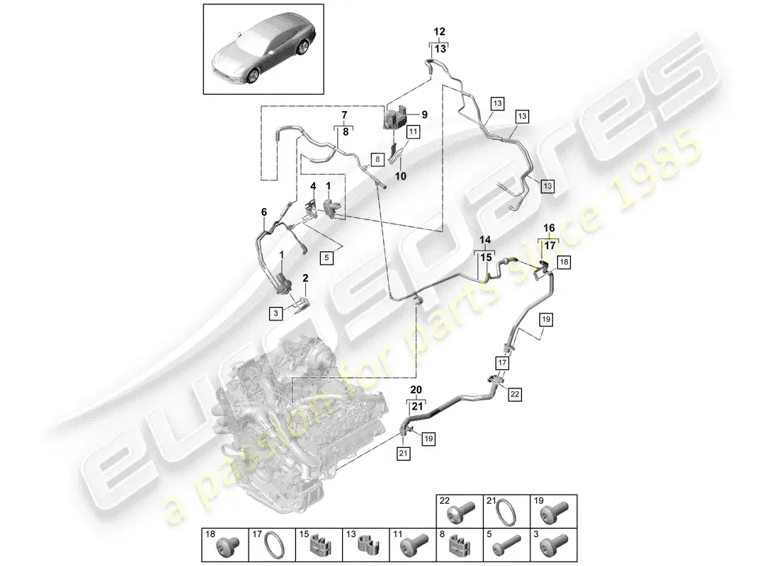 porsche 2020 (panamera 971-1) vacuum system parts diagram