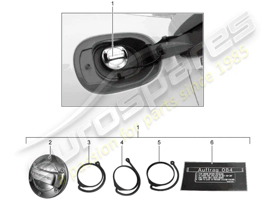 porsche 2016 (tequipment macan) cap with retaining strap for parts diagram