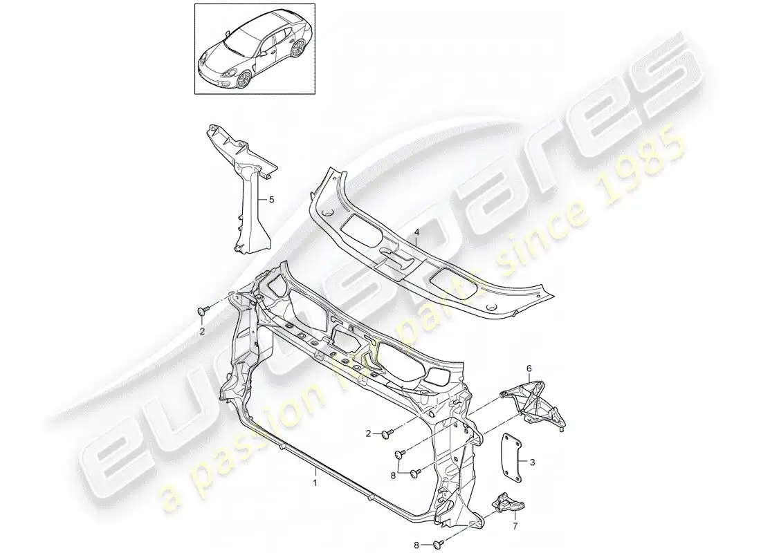 porsche 2012 (panamera 970) bracket parts diagram