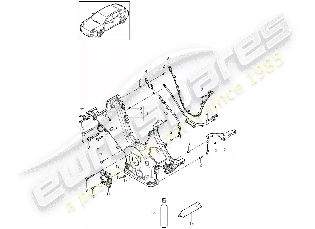 porsche 2013 (panamera 970) cover for timing chain parts diagram
