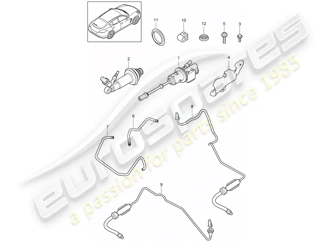 porsche 2012 (panamera 970) hydraulic clutch parts diagram