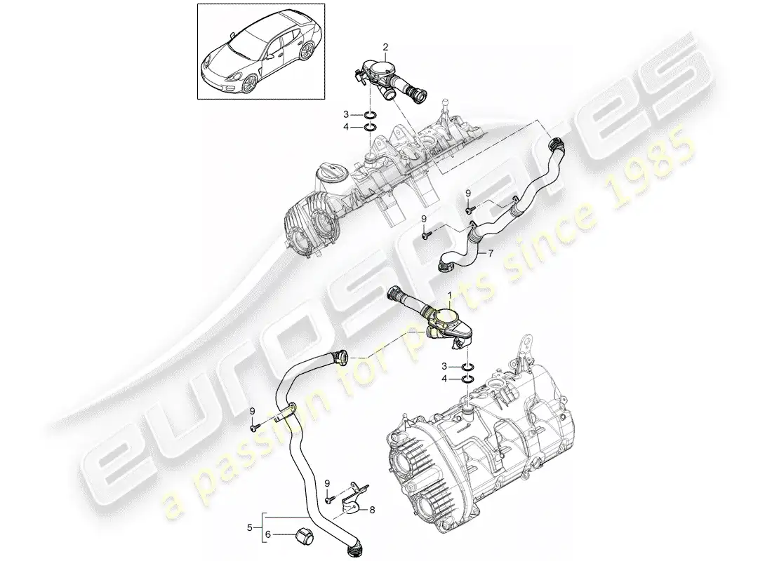 porsche 2012 (panamera 970) crankcase parts diagram