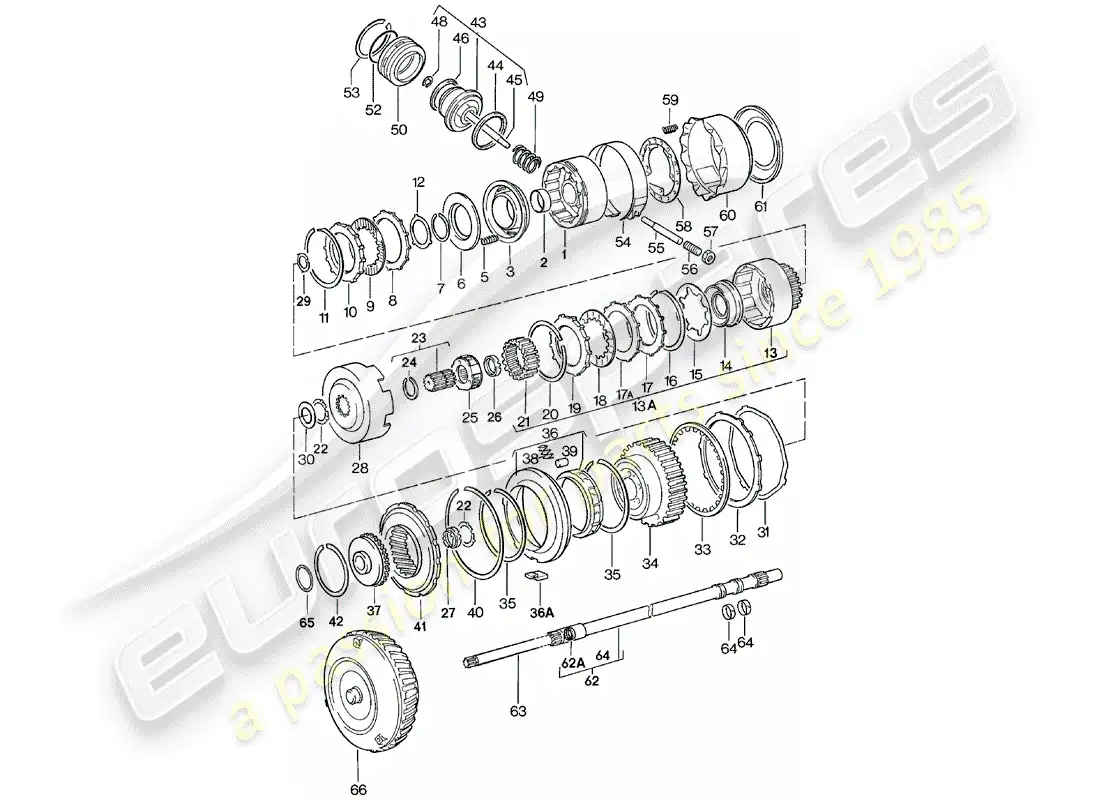 porsche 1981 (924) transmission parts - automatic transmission parts diagram