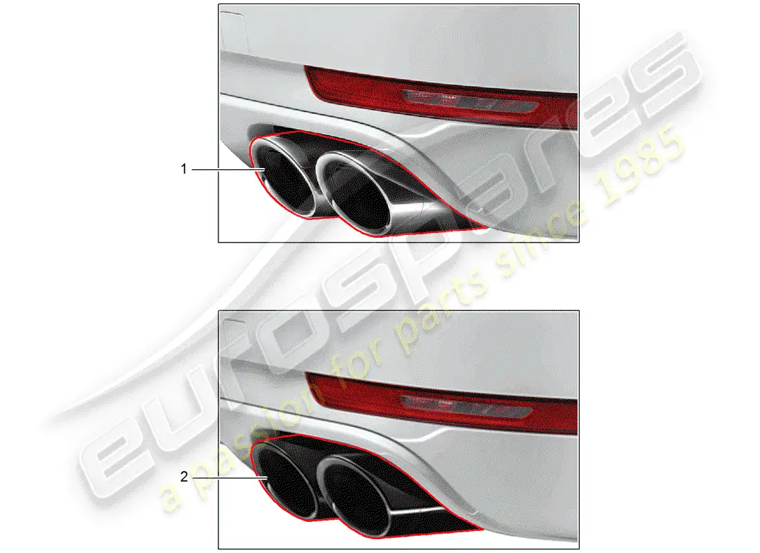 porsche 2016 (tequipment macan) tailpipe parts diagram
