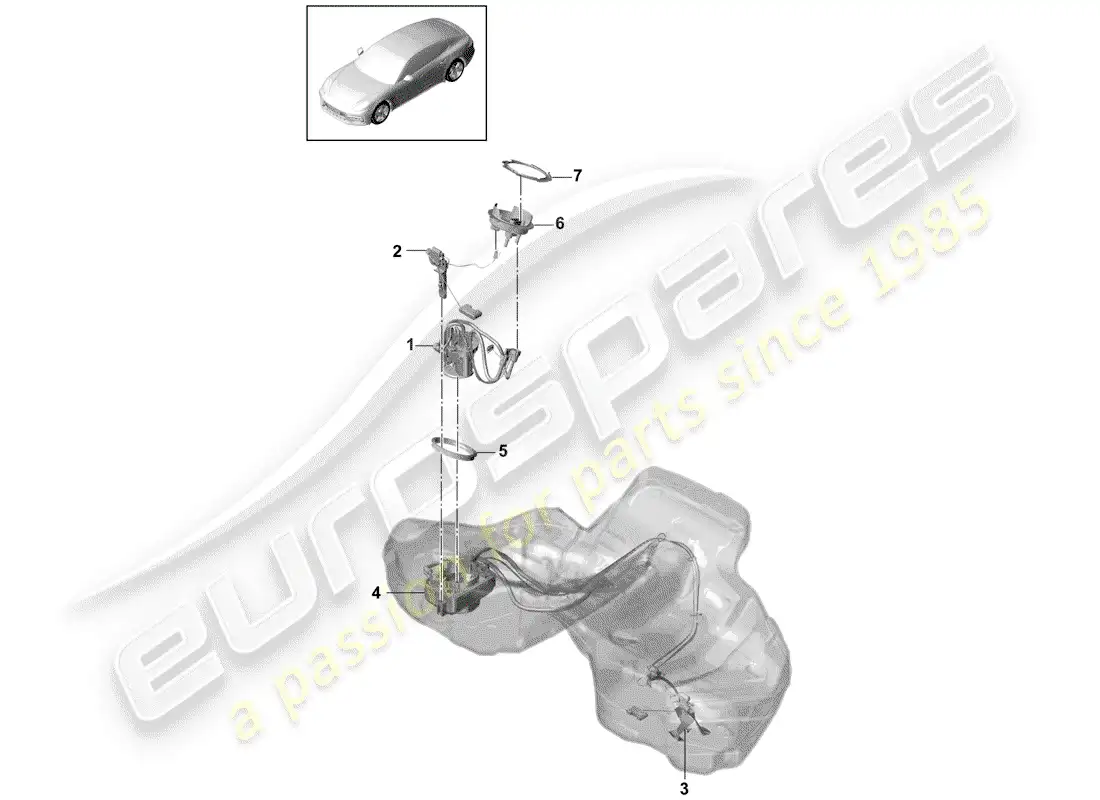 porsche 2018 (panamera 971-1) fuel pump parts diagram