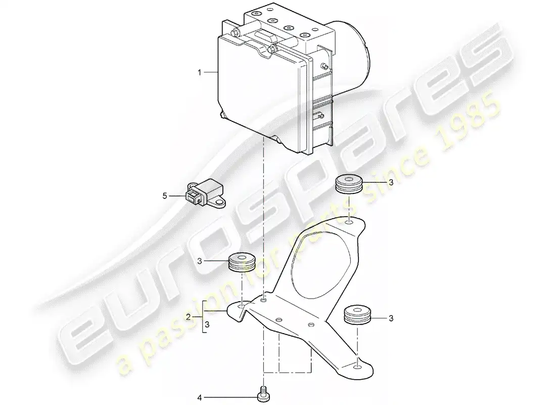 porsche 2008 (987 boxster) hydraulic unit parts diagram